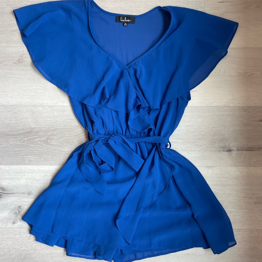 Blue Ruffle Romper - Picture 4 of 4